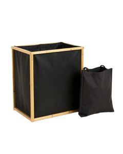 Sage Canyon Laundry Sorting Station With Plain Removable Bags - Black