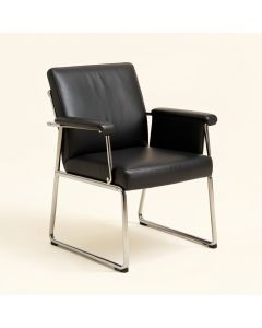 Gueye 15 '' W Bariatric Antimicrobial Leather Seat Waiting Room Chair With Metal Frame (synthetic illustration; no displayed measurements)