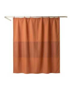 Dune Bend Shower Curtain Hanging Flat From A Plain Rod - Terracotta (synthetic illustration; no displayed measurements)