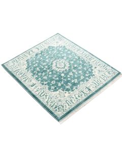 Oliver Power Loom Teal/White Rug