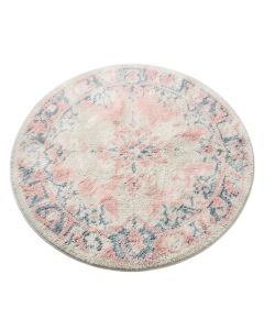 Round Elinka Shag Ivory/Pink/Blue Area Rug