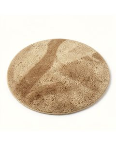 Round Olmead Owl Shag Tan Area Rug (synthetic illustration; no displayed measurements)
