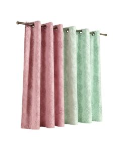 Jacksonburg Lace Overlay Nature/Floral Blackout Thermal Grommet Curtain Panels