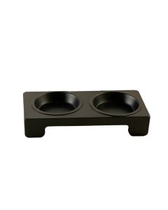 Laurel Bluff Pet Feeding Stand With Two Plain Empty Bowls - Black