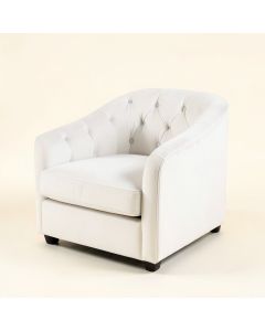 Tufted Velvet Side Chair In White (synthetic illustration; no displayed measurements)
