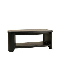Ridge Crest Narrow Outdoor Storage Bench - Black