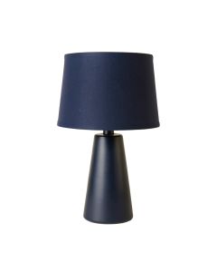 Dune Canyon Table Lamp With A Plain Fabric Shade - Navy