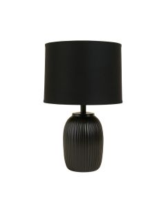 Ridge Crossing Table Lamp With A Plain Fabric Shade - Black