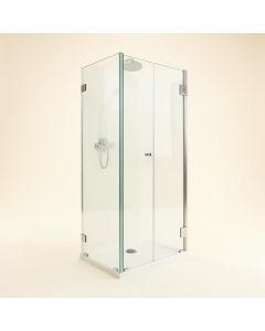 Quatra Lux 46.38 '' X 72 '' Hinged Frameless Shower Door With Clear Max Technology (synthetic illustration; no displayed measurements)