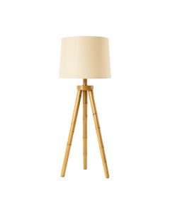 Reed Bluff Floor Lamp With A Plain Fabric Shade - Beige (synthetic illustration; no displayed measurements)