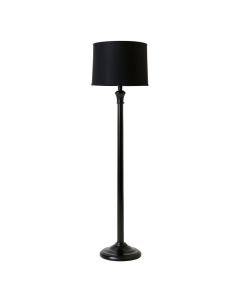 Wren Crest Floor Lamp With A Plain Fabric Shade - Black