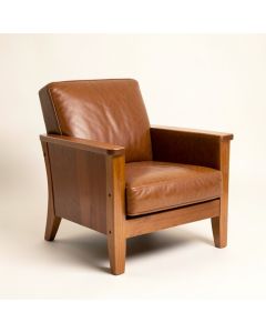 Aaru 27 '' Wide Top Grain Leather Armchair (synthetic illustration; no displayed measurements)