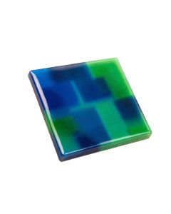 Squares 1 '' X 1 '' Glass Mosaic Tile In Glossy Blue/Green