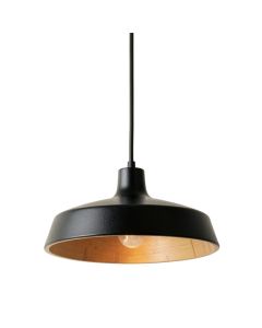 Cedar Dell Pendant Light Suspended From One Plain Cable - Black