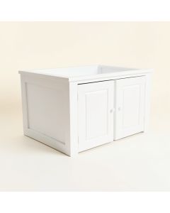 Cedar Dale Empty Furniture-Style Litter Enclosure - White (synthetic illustration; no displayed measurements)