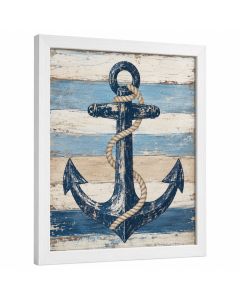 Nautical And Coastal Blue Rustic Anchor Nautical Watercrafts - Graphic Art Print