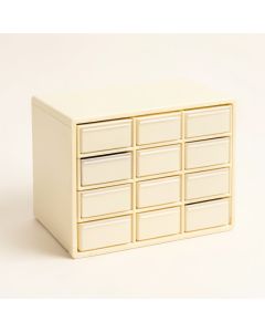 Briar Bluff Small-Parts Storage Drawer Cabinet - Ivory (synthetic illustration; no displayed measurements)