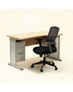 L-Shape Desk And Chair Set (synthetic illustration; no displayed measurements)