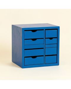 Clay Branch Small-Parts Storage Drawer Cabinet - Blue (synthetic illustration; no displayed measurements)