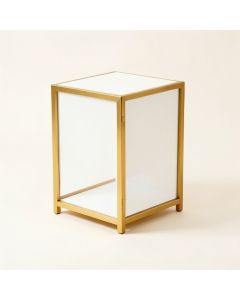 Albertville Metal Nightstand In White/Gold (synthetic illustration; no displayed measurements)