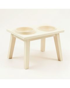 Summit Dale Pet Feeding Stand With Two Plain Empty Bowls - Cream (synthetic illustration; no displayed measurements)