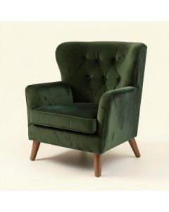 31.5 '' Wide Tufted Velvet Wingback Chair (synthetic illustration; no displayed measurements)
