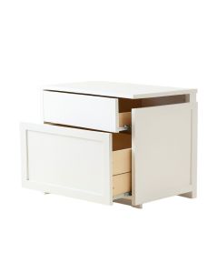 Slate Canyon Freestanding Pull-Out Hamper Cabinet - White