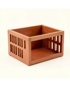 Clay Edge Empty Furniture-Style Pet Crate - Terracotta (synthetic illustration; no displayed measurements)