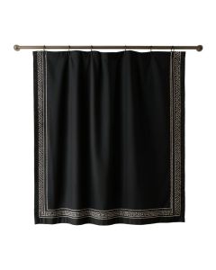 Briar Falls Shower Curtain Hanging Flat From A Plain Rod - Black