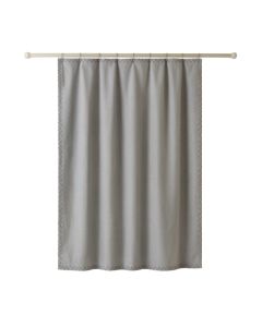Hill Falls Shower Curtain Hanging Flat From A Plain Rod - Gray