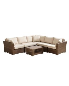 Abbdelrahmane Patio 5 Piece Sectional Seating Group With Cushions