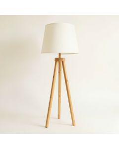 Briar Canyon Floor Lamp With A Plain Fabric Shade - Ivory (synthetic illustration; no displayed measurements)