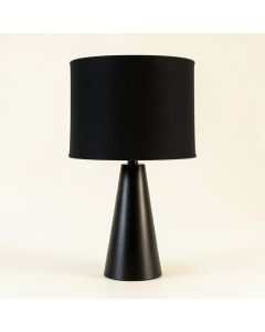 Harbor Bluff Table Lamp With A Plain Fabric Shade - Black (synthetic illustration; no displayed measurements)
