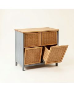 Harbor Crest Freestanding Pull-Out Hamper Cabinet - Gray (synthetic illustration; no displayed measurements)