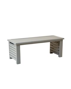 Linden Arc Narrow Outdoor Storage Bench - Gray