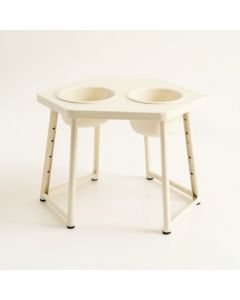 Brook Bluff Pet Feeding Stand With Two Plain Empty Bowls - Ivory (synthetic illustration; no displayed measurements)