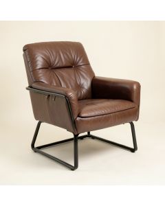 Allyannah 30.3 '' Wide Tufted Top Grain Leather Lounge Chair (synthetic illustration; no displayed measurements)