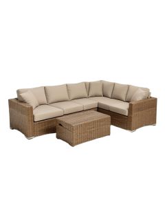 Troy Patio Furniture 5 Piece Rattan Sectional Seating Group With Cushions