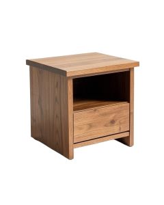 Aule Solid Wood End Table With Storage (synthetic illustration; no displayed measurements)