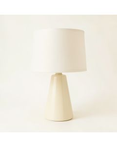 Harbor Branch Table Lamp With A Plain Fabric Shade - Ivory (synthetic illustration; no displayed measurements)