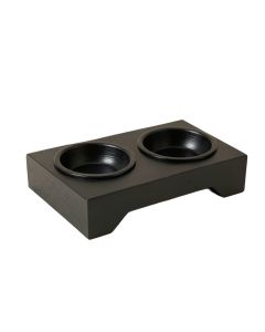 Laurel Brook Pet Feeding Stand With Two Plain Empty Bowls - Black