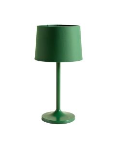 Rowan Bend Table Lamp With A Plain Fabric Shade - Green (synthetic illustration; no displayed measurements)