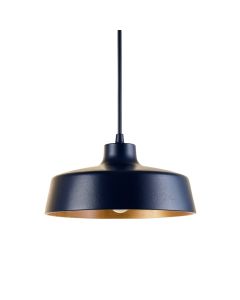 Glen Dale Pendant Light Suspended From One Plain Cable - Navy
