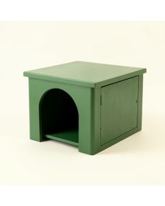 Maple Arc Empty Furniture-Style Litter Enclosure (synthetic illustration; no displayed measurements)