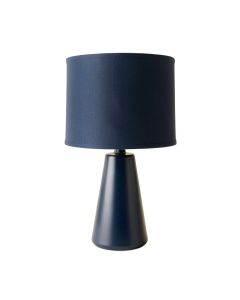 Fern Bend Table Lamp With A Plain Fabric Shade - Navy (synthetic illustration; no displayed measurements)
