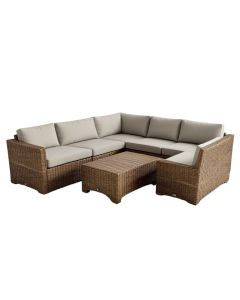 Ulibarri 6 Piece Rattan Sectional Seating Group With Cushions