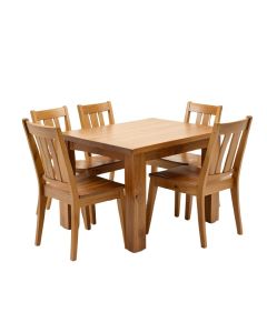 Alyssaann Butterfly Leaf Rubberwood Solid Wood Dining Set