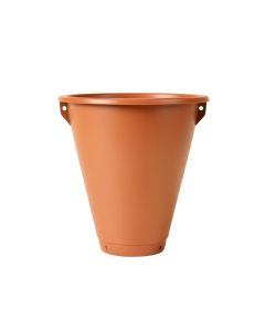 Slate Branch Empty Railing Planter With Integral Brackets - Terracotta