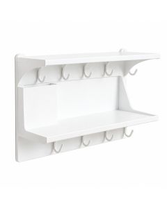 Juniper Canyon Wall-Mounted Entryway Organizer Shelf - White
