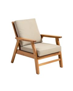 Brunswick Teak Patio Chair With Cushions (synthetic illustration; no displayed measurements)
